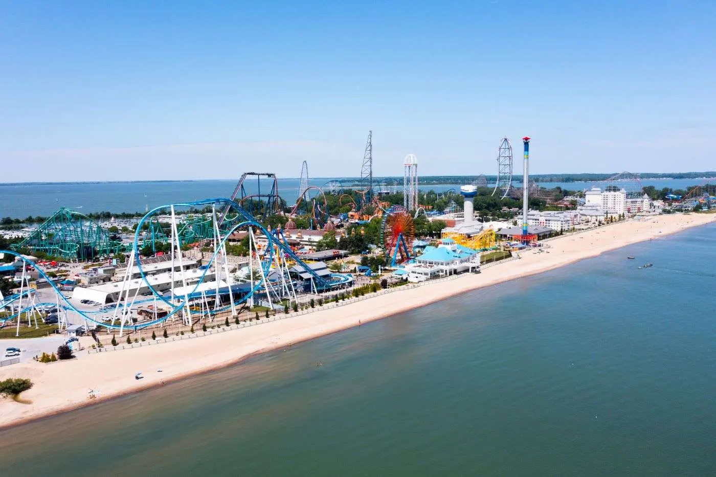The Cedar Point Beach shoreline and swimming area.