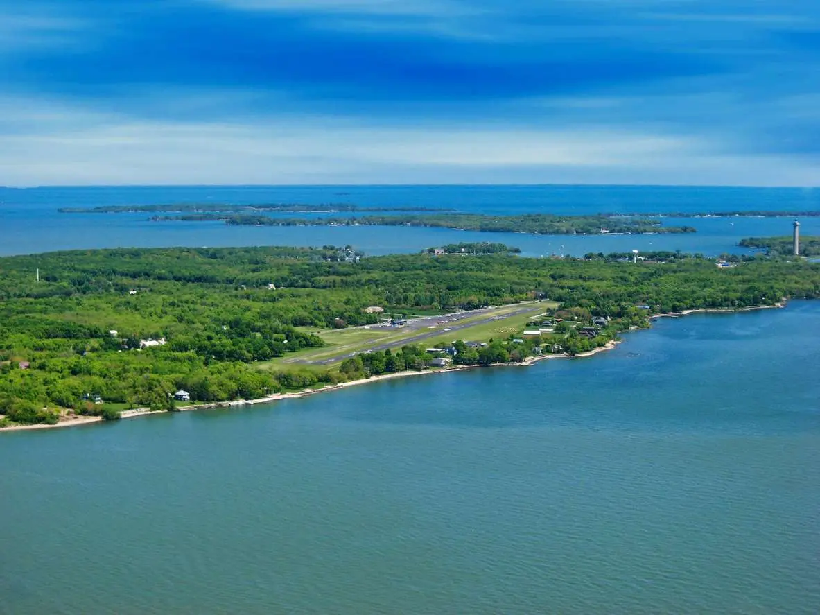 An aerial view of Put-in-Bay on South Bass Island.